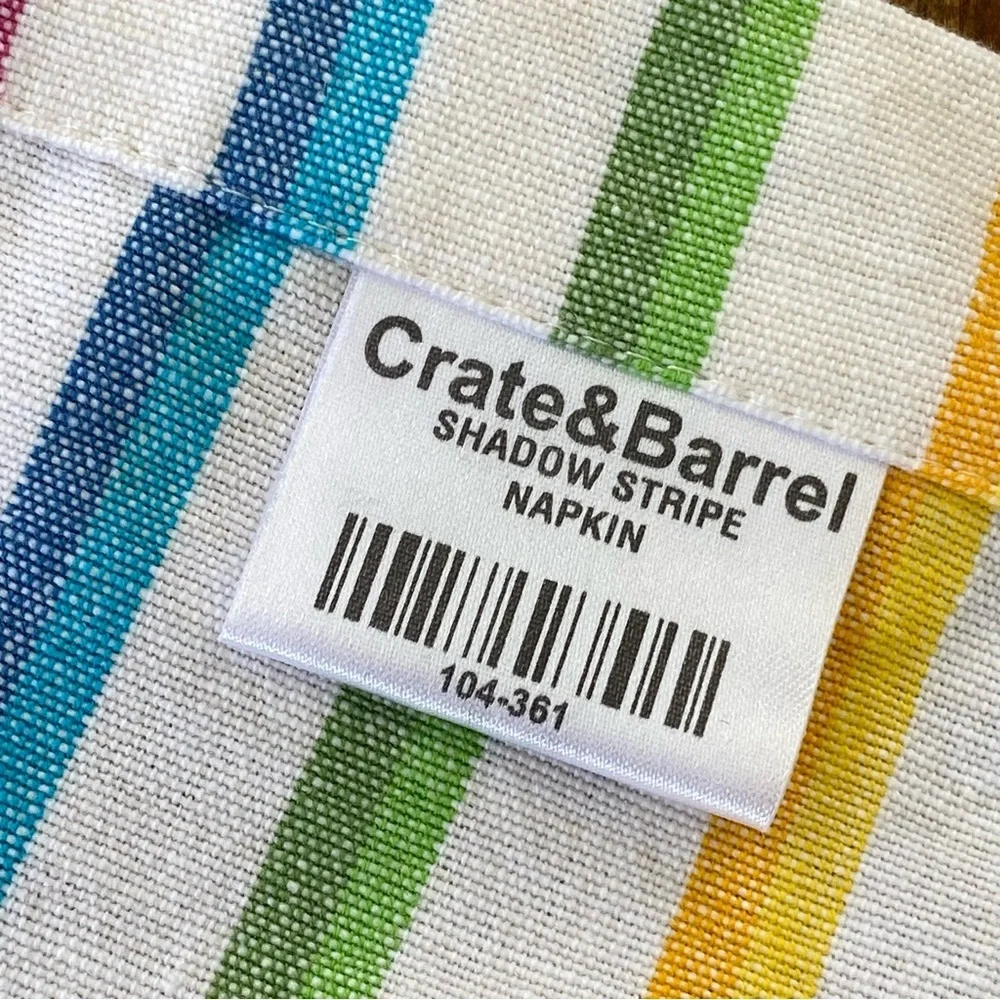 Crate & Barrel Shadow Stripe Napkin Pair